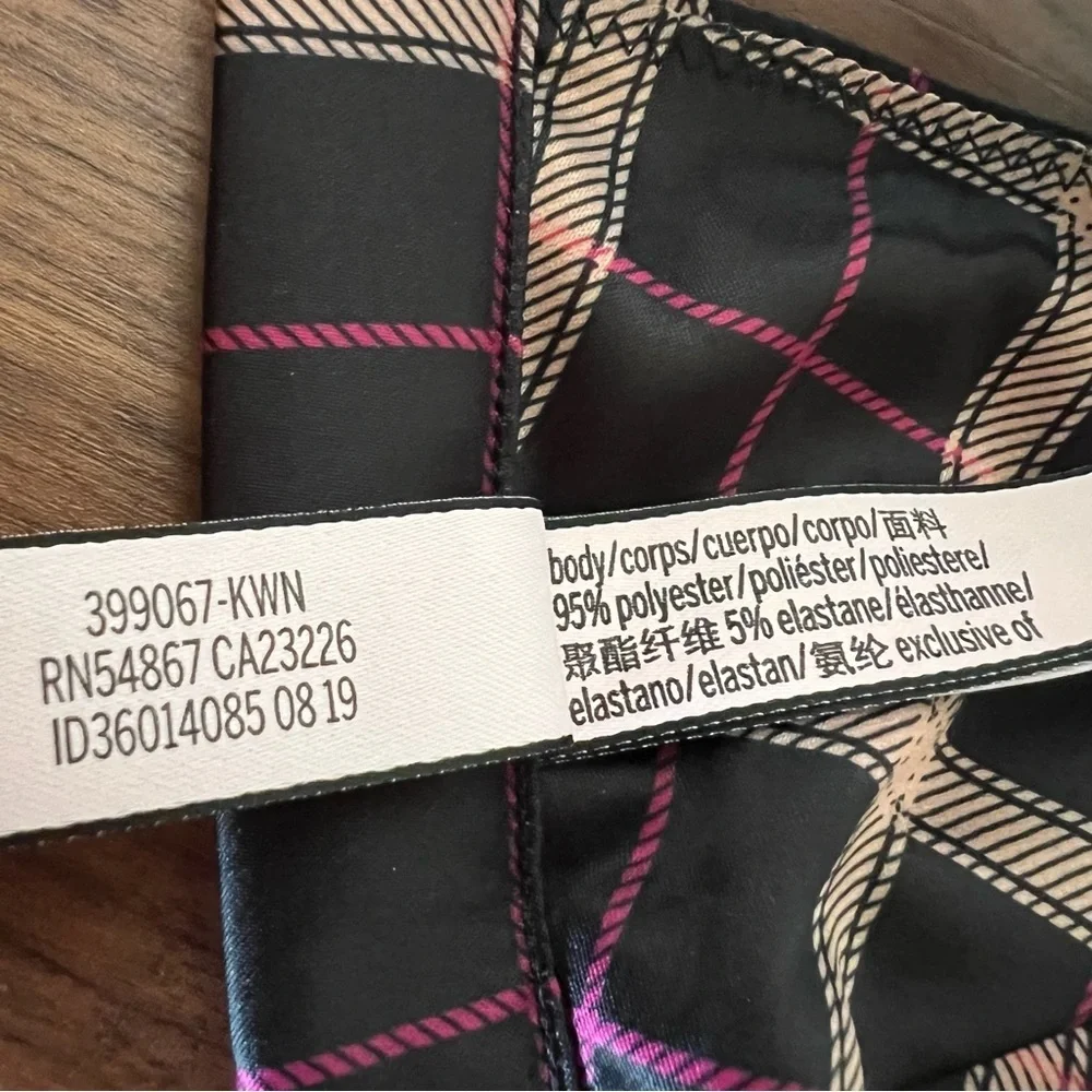 VICTORIA SECRET Black Pink Satin Triangle Plaid Bralette XS